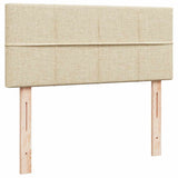 Struttura Letto Pouf con Materasso Crema 120x190 cm in Tessuto