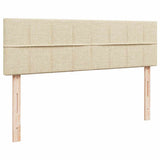 Pouf Letto con Materasso Crema 140x200 cm in Tessuto