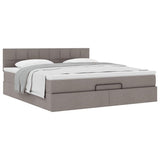Struttura Letto Pouf con Materasso Tortora 160x200cm in Tessuto