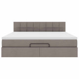 Struttura Letto Pouf con Materasso Tortora 160x200cm in Tessuto