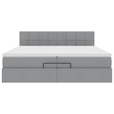 Struttura Letto Pouf con Materasso 200x200 cm in Tessuto