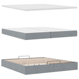 Struttura Letto Pouf con Materasso 200x200 cm in Tessuto