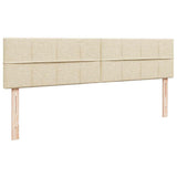 Struttura Letto Pouf con Materasso Crema 200x200cm in Tessuto