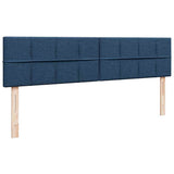 Struttura Letto Pouf con Materasso Blu 200x200 cm in Tessuto