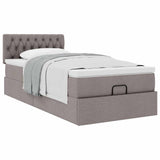 Pouf Letto con Materasso Tortora 100x200 cm in Tessuto