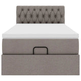 Pouf Letto con Materasso Tortora 100x200 cm in Tessuto