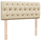 Struttura Letto Pouf con Materasso Crema 120x190 cm in Tessuto
