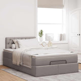 Struttura Letto Pouf con Materasso Tortora 120x200cm in Tessuto