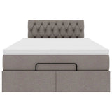 Struttura Letto Pouf con Materasso Tortora 120x200cm in Tessuto