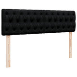 Pouf Letto con Materasso Nero 140x190 cm in Tessuto