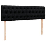 Pouf Letto con Materasso Nero 140x200 cm in Tessuto