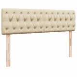 Pouf Letto con Materasso Crema 140x200 cm in Tessuto