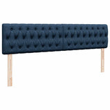 Struttura Letto Pouf con Materasso Blu 160x200 cm in Tessuto
