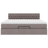 Struttura Letto Pouf con Materasso Tortora 180x200cm in Tessuto