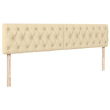 Struttura Letto Pouf con Materasso Crema 200x200cm in Tessuto