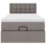 Struttura Letto Pouf con Materasso Tortora 80x200 cm in Tessuto