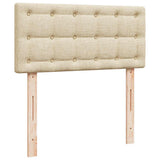 Pouf Letto con Materasso Crema 100x200 cm in Tessuto
