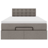 Struttura Letto Pouf con Materasso Tortora 120x200cm in Tessuto