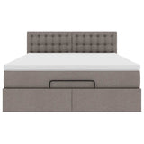 Pouf Letto con Materasso Tortora 140x190 cm in Tessuto