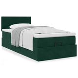 Struttura Letto Pouf con Materasso 90x190 cm in Velluto