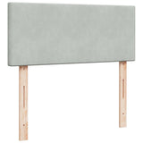 Pouf Letto con Materasso Grigio Chiaro 120x190 cm in Velluto
