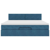 Struttura Letto Pouf con Materasso 180x200 cm in Velluto