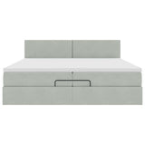 Struttura Letto Pouf con Materasso 200x200 cm in Velluto
