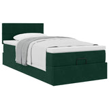 Struttura Letto Pouf con Materasso 100x200 cm Velluto