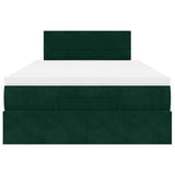 Pouf Letto con Materasso Verde Scuro 120x190 cm Velluto