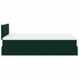Pouf Letto con Materasso Verde Scuro 120x190 cm Velluto