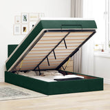 Pouf Letto con Materasso Verde Scuro 120x190 cm Velluto