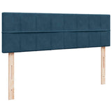 Struttura Letto Pouf con Materasso Blu 140x200cm in Velluto