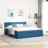 Struttura Letto Pouf con Materasso 180x200 cm in Velluto
