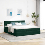 Struttura Letto Pouf con Materasso 200x200 cm in Velluto
