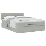 Struttura Letto Pouf con Materasso 140x190 cm Velluto