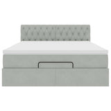 Struttura Letto Pouf con Materasso 140x190 cm Velluto