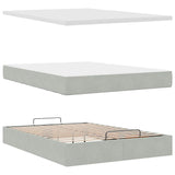 Struttura Letto Pouf con Materasso 140x190 cm Velluto
