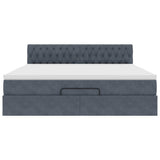 Struttura Letto Pouf con Materasso 180x200 cm in Velluto