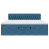 Struttura Letto Pouf con Materasso 180x200 cm in Velluto