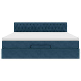 Struttura Letto Pouf con Materasso 180x200 cm in Velluto