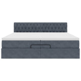 Struttura Letto Pouf con Materasso 200x200 cm in Velluto