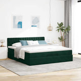 Struttura Letto Pouf con Materasso 200x200 cm in Velluto