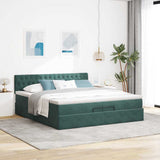Struttura Letto Pouf con Materasso 200x200 cm in Velluto