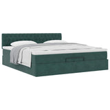 Struttura Letto Pouf con Materasso 200x200 cm in Velluto
