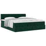 Struttura Letto Pouf con Materasso 200x200 cm in Velluto