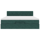 Struttura Letto Pouf con Materasso 200x200 cm in Velluto
