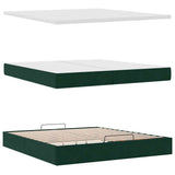 Struttura Letto Pouf con Materasso 200x200 cm in Velluto