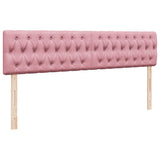 Struttura Letto Pouf con Materasso Rosa 200x200 cm Velluto