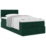 Struttura Letto Pouf con Materasso 90x190 cm in Velluto