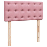 Struttura Letto Pouf con Materasso Rosa 90x190 cm in Velluto